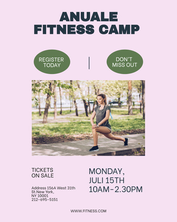 Annual Fitness Camp Invitation Poster 16x20in Design Template