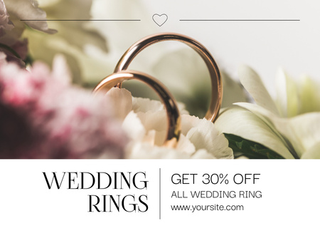 Discount on Wedding Rings Card Design Template