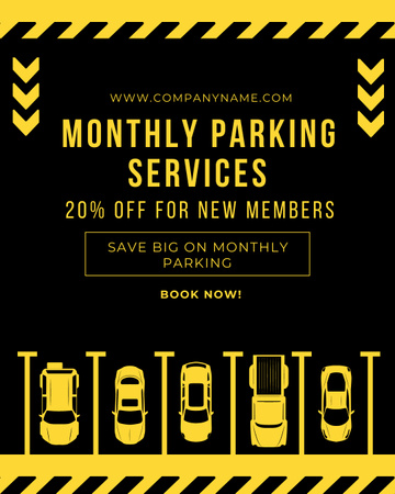 Monthly Parking Discount for New Members Instagram Post Vertical – шаблон для дизайна