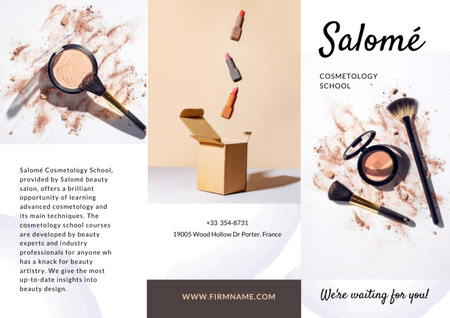Szablon projektu Promocja Szkoły Kosmetologii Brochure