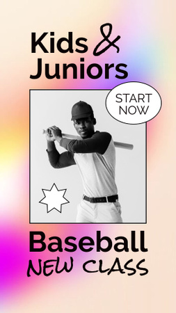 Plantilla de diseño de Clases de béisbol para niños Instagram Video Story 