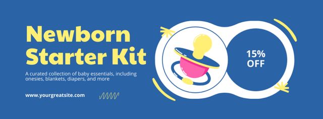 Platilla de diseño Favorable Discount on Starter Kits for Newborns Facebook cover