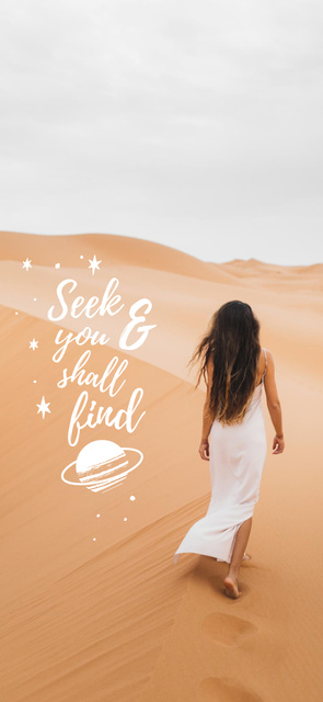 Plantilla de diseño de Inspirational Phrase with Woman in Desert Snapchat Geofilter 