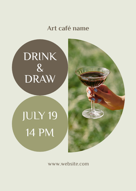 Ontwerpsjabloon van Invitation van Drink&Draw Event in Amazing Art Cafe