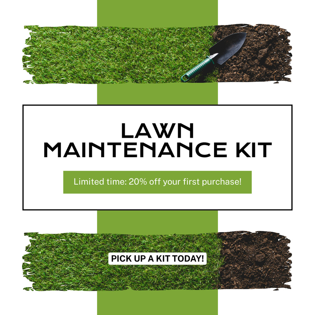 Professional Lawn Care Kits Offer Instagram AD Tasarım Şablonu