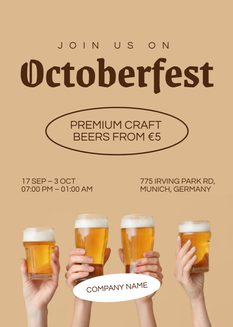 Plantilla de diseño de Vibrant Oktoberfest Celebration Announcement Invitation 