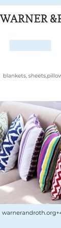 Modèle de visuel Home Textiles Ad Pillows on Sofa - Skyscraper