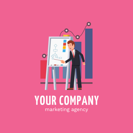 Empresário apresenta projeto de negócios Animated Logo Modelo de Design