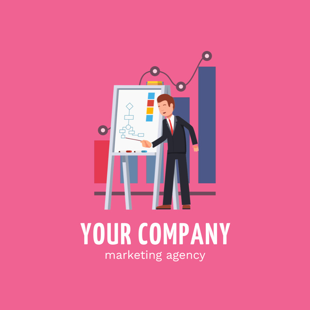 Businessman Presents Business Project Animated Logo Šablona návrhu