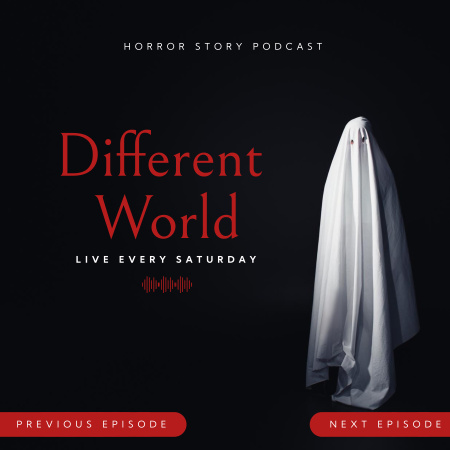 Horror Podcast Announcement Podcast Cover Πρότυπο σχεδίασης