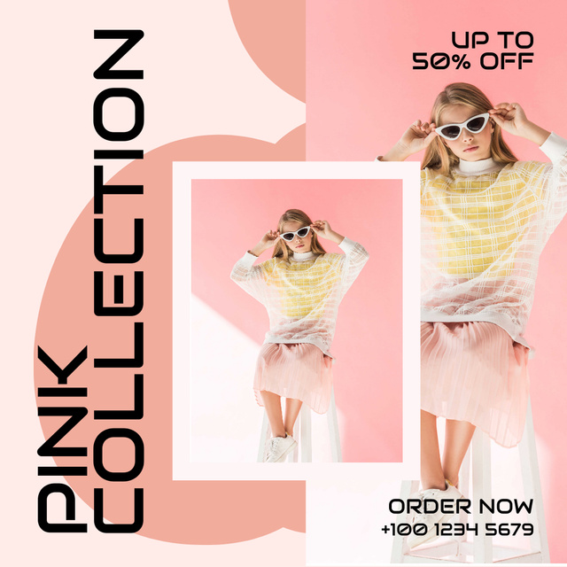 Summer Pink Collection of Accessories Instagram – шаблон для дизайну