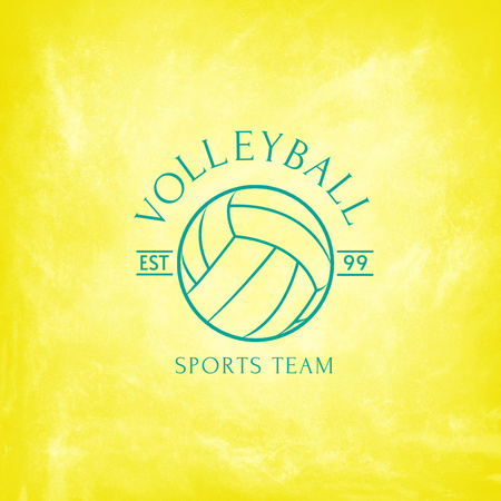Platilla de diseño Volleyball Sport Team Emblem Logo