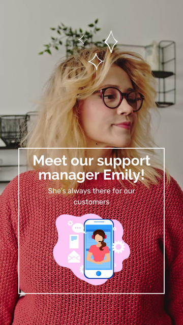 Small Business Introduce Support Manager To Customers TikTok Video Šablona návrhu