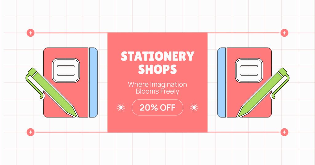 High-quality Stationery on Special Offer in  Store Facebook AD – шаблон для дизайну
