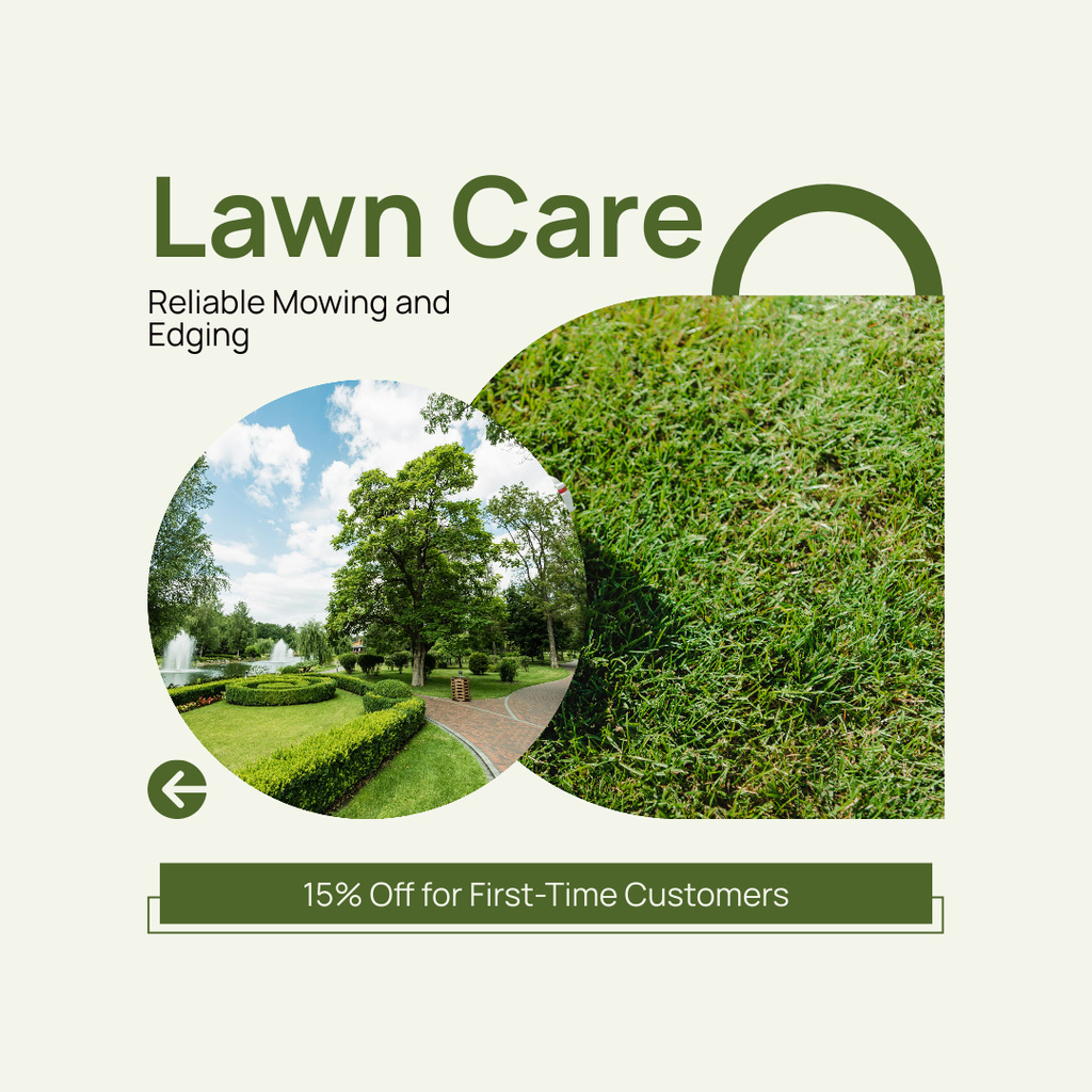 Comprehensive Lawn Maintenance Discount Offer Instagram AD – шаблон для дизайну