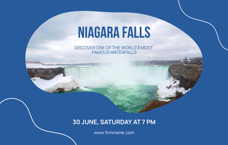 Travel Tour Offer to Niagara Falls Invitation 4.6x7.2in Horizontal Design Template