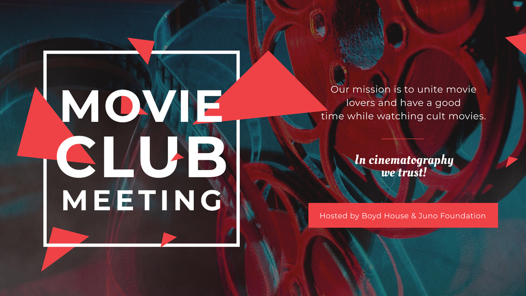 Movie Club Meeting with Vintage Projector Youtube – шаблон для дизайну