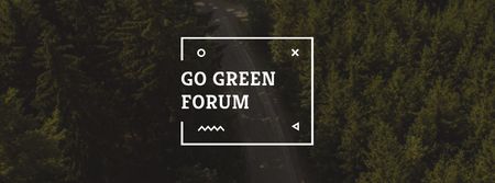Ontwerpsjabloon van Facebook cover van Eco Event Announcement with Forest Road