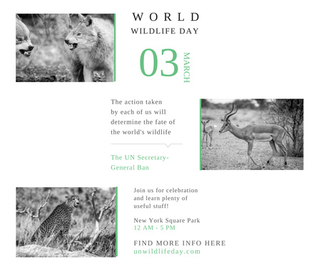Invitation to Event dedicated to Day of Wild Nature Large Rectangle Design Template