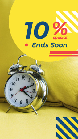 Designvorlage Alarm Clock in Yellow für Instagram Story