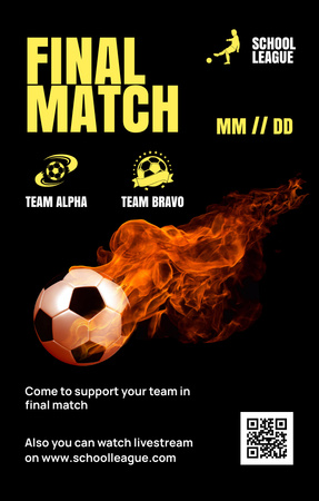 Final Soccer Match Announcement Invitation 4.6x7.2in Design Template