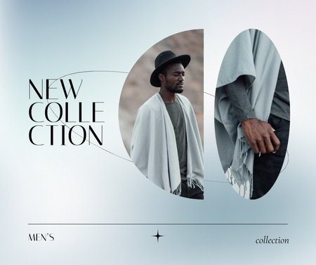 Fashion Collection Ad with Stylish Man Facebook Design Template