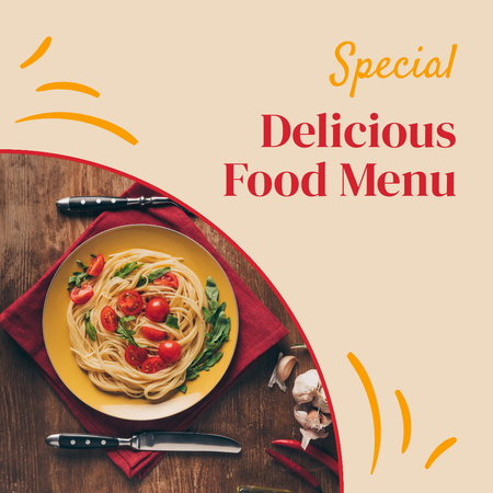 Restaurant Offer with Delicious Food Menu Instagram Design Template