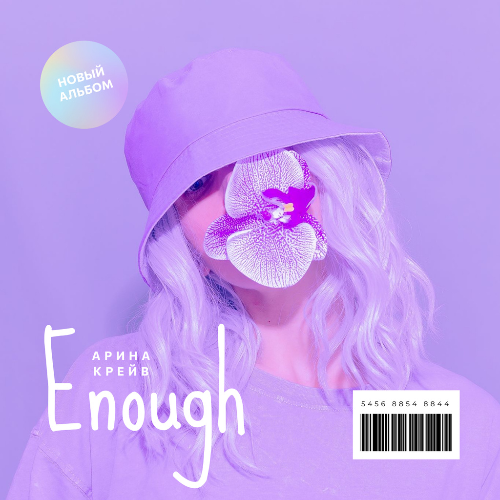 Template di design Young Girl in Neon colors Album Cover