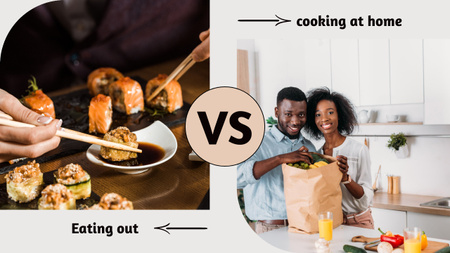 Home Cooking or Eating out Youtube Thumbnail Design Template