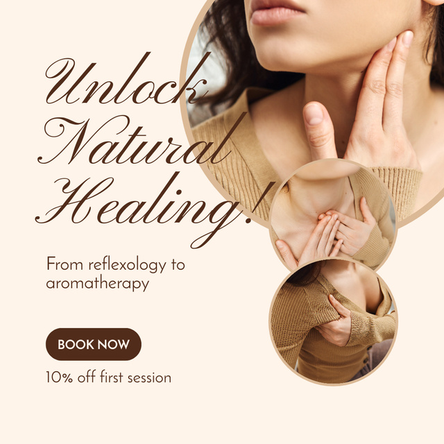 Affordable Reflexology And Aromatherapy With Booking Instagram Design Template