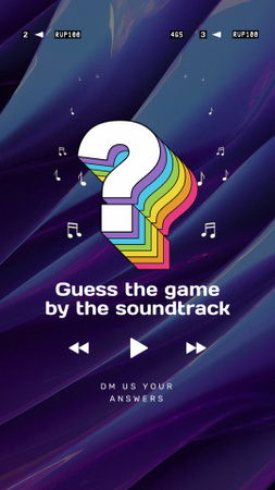 Plantilla de diseño de quiz musical sobre juegos banda sonora TikTok Video 