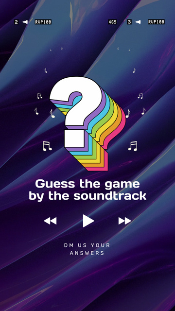 Ontwerpsjabloon van TikTok Video van Musical Quiz About Games Soundtrack