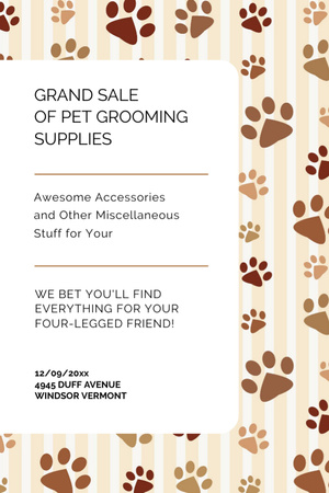 Pet Grooming Supplies Sale with animals icons Invitation 6x9in Design Template