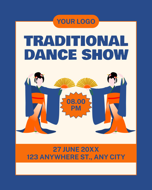 Designvorlage Ad of Traditional Dance Show für Instagram Post Vertical