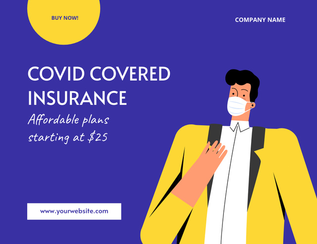 Specialized Coverage for Covid Insurance Offer Flyer 8.5x11in Horizontal Design Template