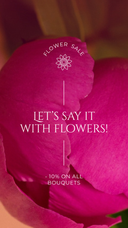 Designvorlage Blooming Flowers And Discount On Bouquets für TikTok Video