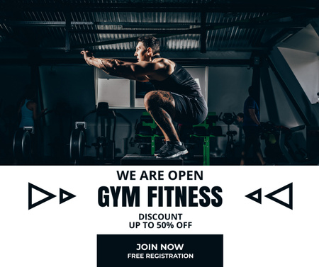Discount Offer on Gym Training Facebook Design Template