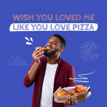 Template di design Frase ispiratrice su pizza e amore Animated Post