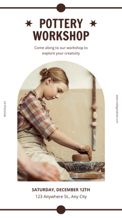 Plantilla de diseño de Pottery Workshop Announcement On Saturday Instagram Story 