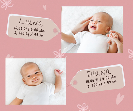 Cute Little Newborn Girls Facebook Design Template