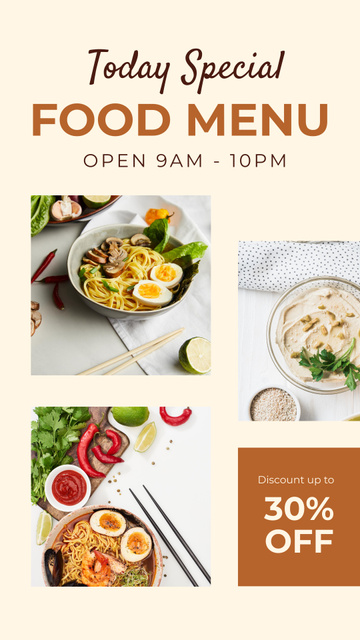 Designvorlage Special Food Menu für Instagram Story