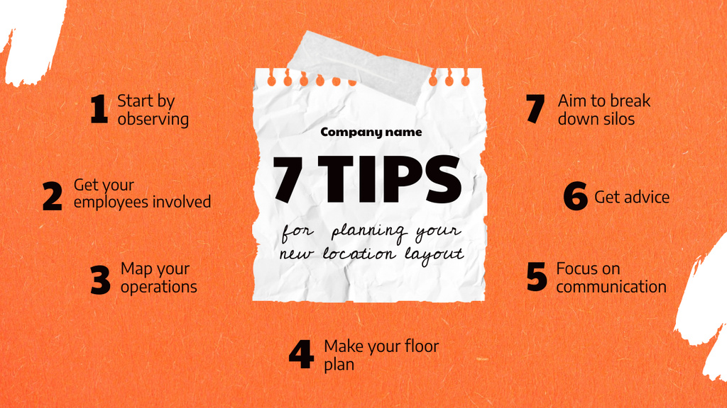Ontwerpsjabloon van Mind Map van Set Of Tips for Planning Your New Location Layout