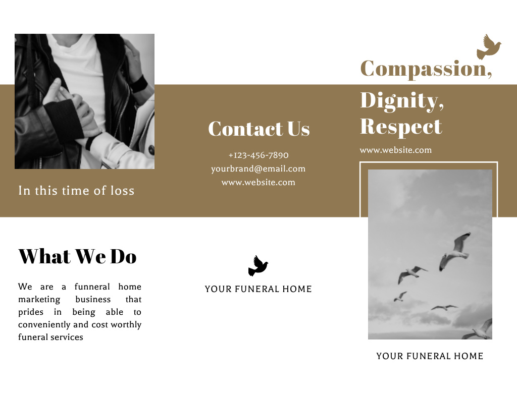 Funeral Home Services Cost Brochure 8.5x11in Design Template