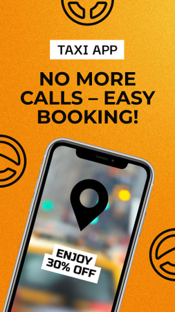 Modèle de visuel Taxi Mobile App Offer With Discount - Instagram Video Story