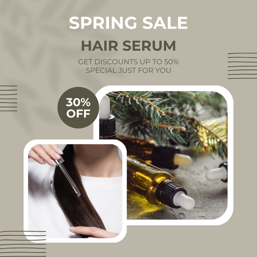 Spring Sale Hair Care Serum Instagram Design Template