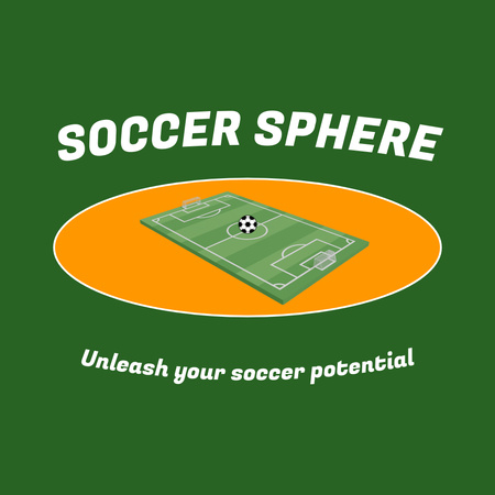 Amazing Soccer Field With Game Promotion In Green Animated Logo Design Template