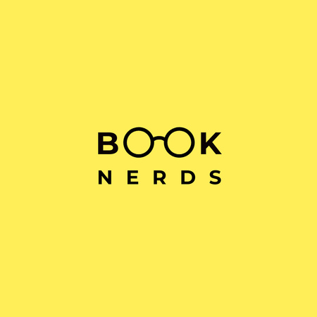 Bookstore Emblem with Eyeglasses Logo Design Template