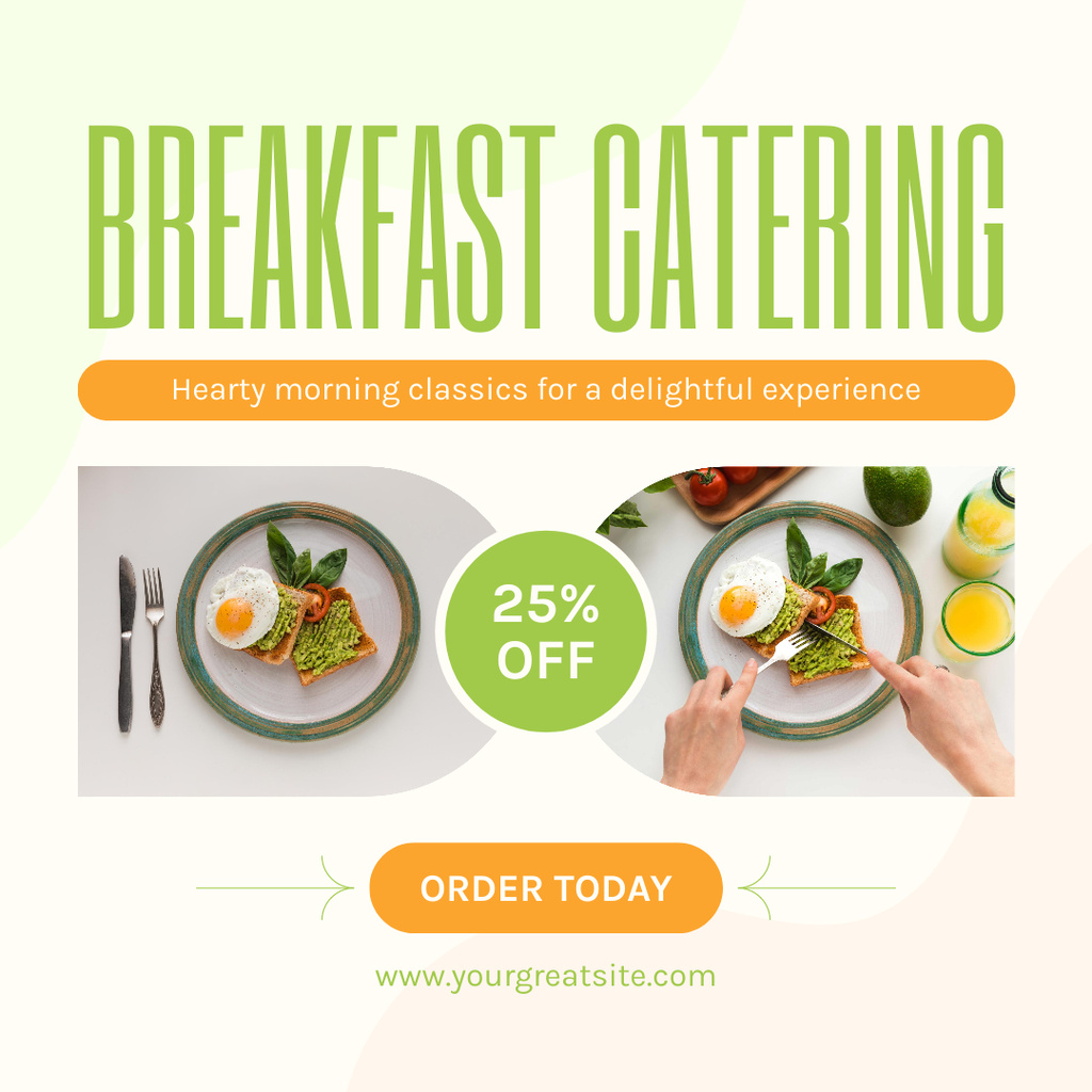 Early Bird Catering Service Offer Instagram ADデザインテンプレート