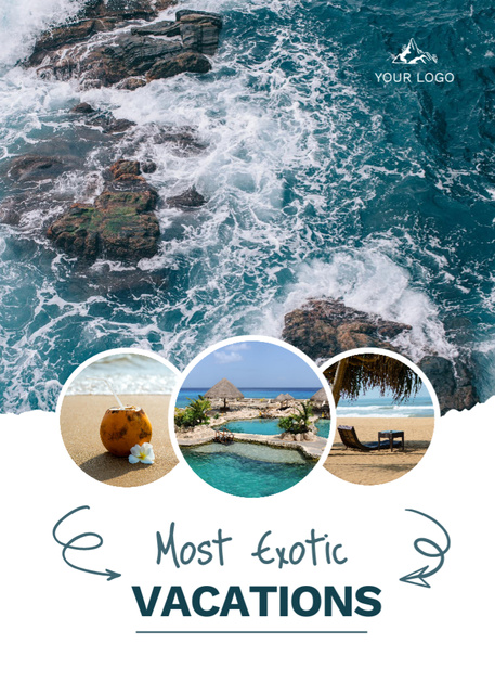 Most Exotic Vacations Offer Postcard 5x7in Vertical Modelo de Design