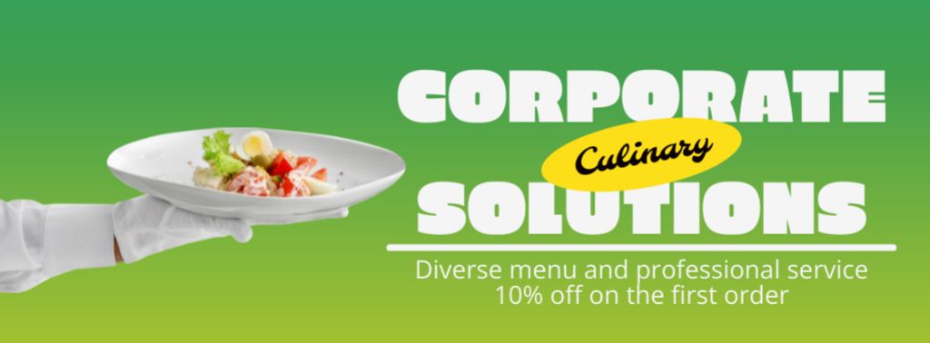 Modèle de visuel Variety of Dishes for Corporate Catering - Facebook cover